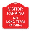 Signmission Reserved Parking Visitor Parking No Long-Term Parking, Red & White Architectural, RW-1818-23022 A-DES-RW-1818-23022